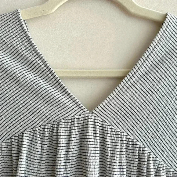 Lucky Brand Striped Flowy Peasant Blouse, Black and White Top, Size Medium - Picture 8 of 16